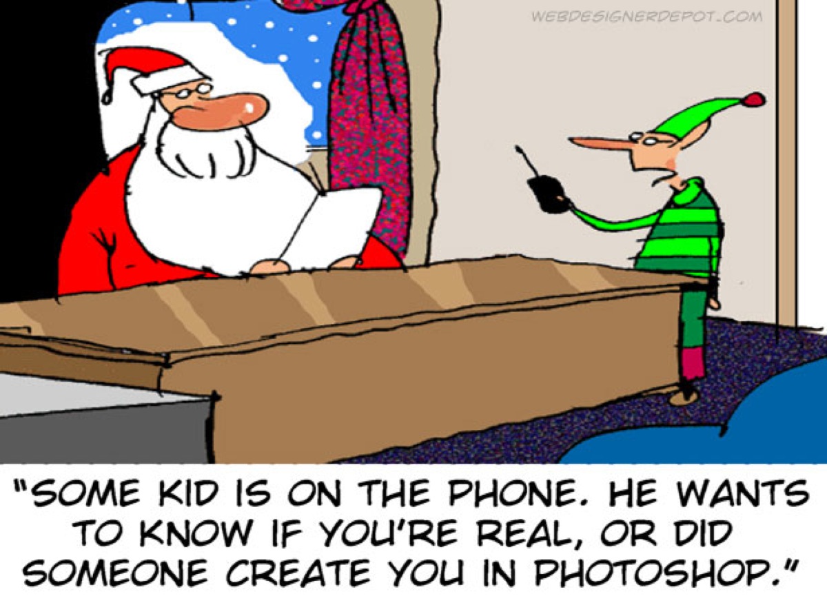 Funny Christmas picture - Santa Claus and the Elf