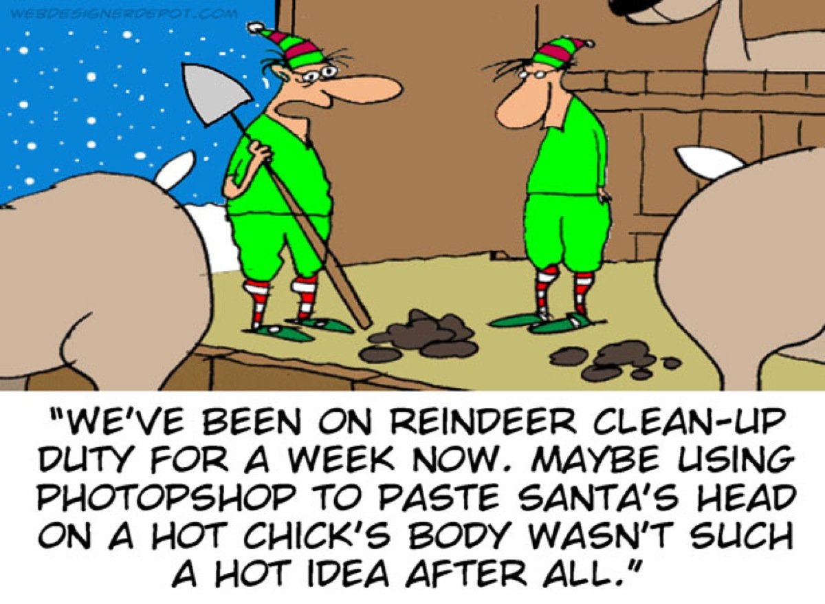 Funny Christmas Picture - Elves and Reindeers